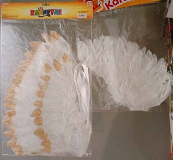 Mikuláš čiapka, brada, anjelské  krídla - 4