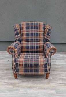 Kreslo “ UŠIAK “ kárované. - 4