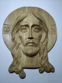 Madona, Ježíš , kříž, svícen, miska dřevořezba - 4