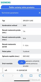 Siemens motorový spínač 10A 4ks - 4