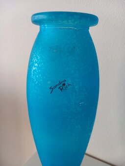 Staršia modrá váza s efektom orosenia 24x4 cm - 4