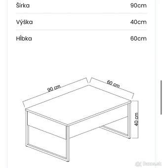 Konferenčný stolík béžová/zlatá - 4