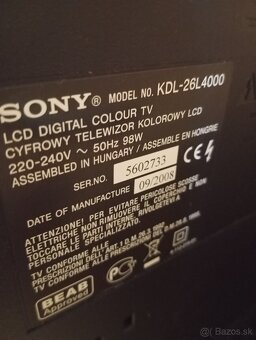 SONY KDL-26L4000 Aktuálne - 4