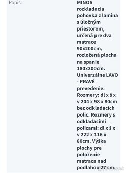 Rozkladacia posteľ - pohovka. - 4