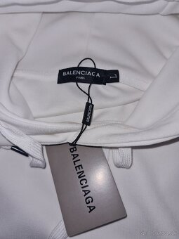 Balenciaga mikina biela napisom balenciaga white hoodie - 4