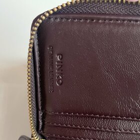 Pinko kožená peňaženka bordová na zips - 4