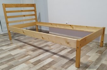 drevena postel s lam. rostom a matracom 90x200x56 cm - 4