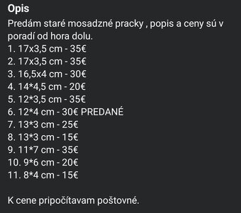 Mosadzné pracky - 4
