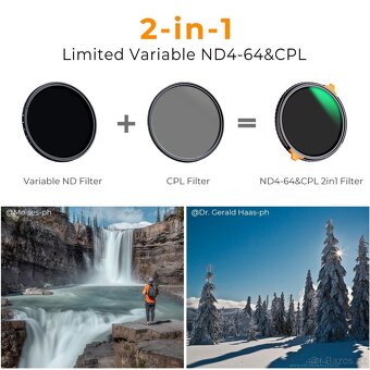 K&F Concept ND4-64 + CPL 2v1 filter (52mm) - 4
