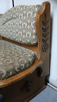 Masivná rustikálna lavica+rozkl.stôl+2×stolička - 4