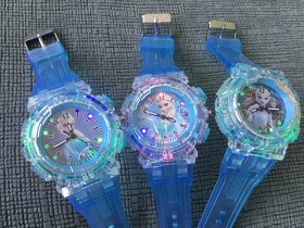 Nové modré svietiace hodinky Frozen Elsa s batériou - 4