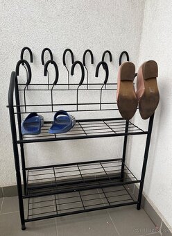 Botník/Stojan/regál na topanky s 3 polickami čierny - 4