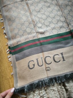 Luxusný dámsky šál Gucci - svetlohnedý - 4