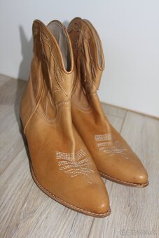 NOVÉ talianske cowboy čižmičky pravá koža veľk.40-41 - 4