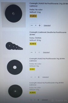 Predám kotúče 50kg, tyč 155cm,120cm ezeta 120cm - 4