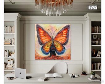 Obraz "Motýľ- transformácia a vývoj" ♥ ( 100x100 cm ) 3d m - 4