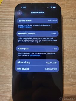 iPhone 16 Pro – Black Titanium 256 GB – ako nový, kupovaný 1 - 4
