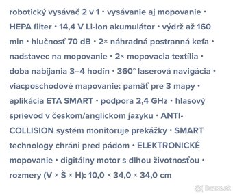 Robotický vysavač ETA Tiger 4242 90000 - 4