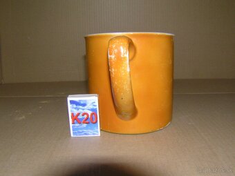 Stará hlinená glazovana nádoba ,  karafa - 4