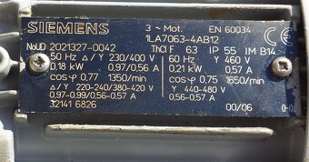 Predám elektromotor s prevodovkou KW-0,18... ot-22,5... - 4