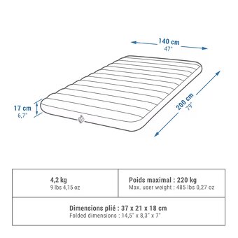 Nafukovací kempingový matrac Air Comfort 140 z Decathlonu - 4