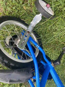 Detsky bicykel s pomocnými kolieskami Modrý - 4