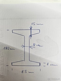 Predám železný  nosník, šínu, ičko 6.2m - 4