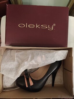 NOVÉ kožené čierne lodičky veľ. 36 (osobný odber) - 4