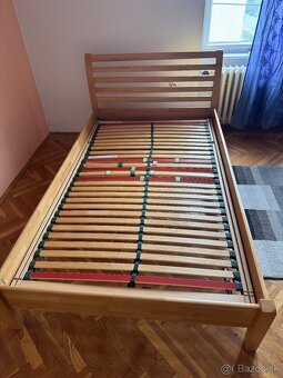 Posteľ drevená s roštom 195 cm x 89 cm x 127 cm - 4