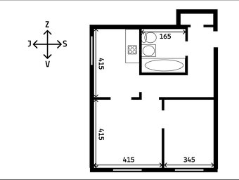 2-izbový byt - zeleň, juh-východ - 4
