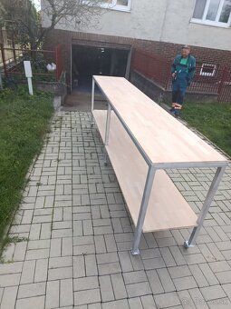 Masívny mäsiarsky pracovný stôl - 4