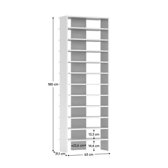 Vysoký regál/botník, biela, OSKI - 4