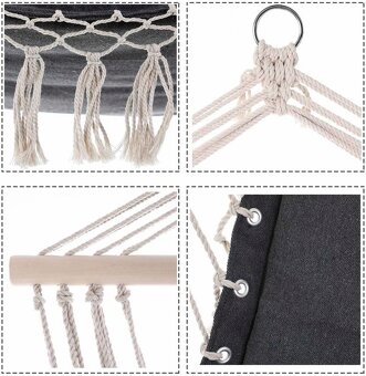 Závasné hojdacie kreslo sivé - nosnosť 150 kg - 4