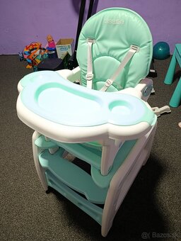 Detská jedálenská stolička tyrkysová - 4