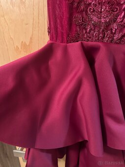Spoločenské šaty krátke bordové xs - 4