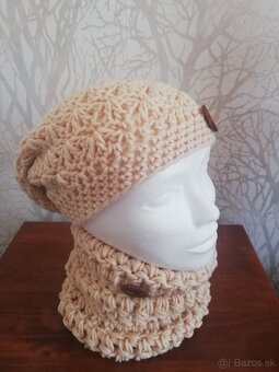 Háčkované sety - čiapka a nákrčník - 4