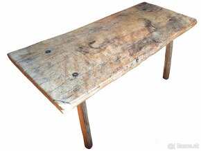 Starý masívny stôl - kuchynský,kancelársky - beech table - 4