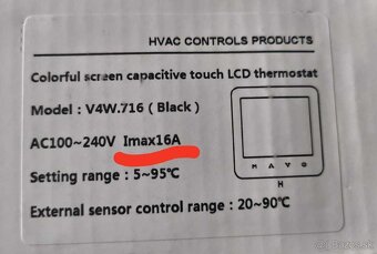Wifi, Tuya | Termostat pre elektrické podlahové kúrenie 16A - 4