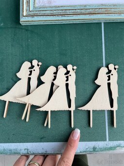 Svadobná výzdoba Drevené zápichy a nápisy - 4