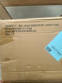 Barová stolička JONSTRUP biela koženka dubová farba (JYSK) - 4
