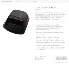 Cash Tester CT 332 SD na overovanie bankoviek - 4