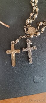 Perleťová mini stolička – starožitný šperkársky stojan - 4