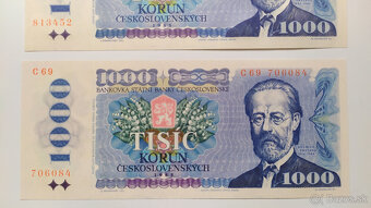 Bankovky 1000 Kčs UNC, aj posledné číslo C42 varianty a) - 4