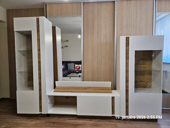 Obývacia stena biely lesk/dub - 4