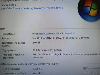 predám netbook ASUS EEE PC 1005HA , WINDOWS 7 32bit - 4