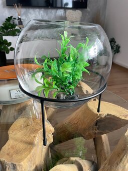 Akvarium +stojan 2x umelé rastlinky , 2.druhy kamienkov potr - 4