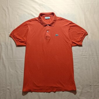 Vintage 80s Lacoste chemise oranžová polokošeľa krátky rukáv - 4