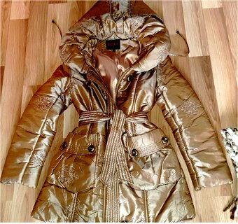 Zimná bunda zlatá v.L - 4