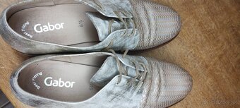 Kožené unisex poltopánky-zlato strieborné - 4