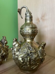 Tekvička WuLou s 8 nesmrteľnými bronz Feng Shui Dekorácia - 4